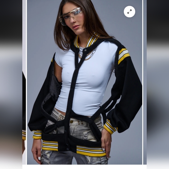 HATE THE PLAYER CUTOUT BOMBER JACKET - L/XL - Picture 3 of 6